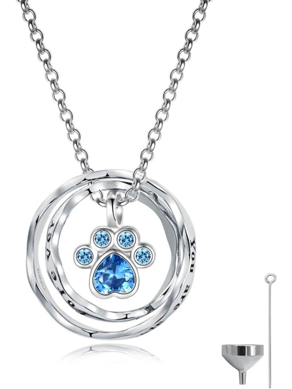 Sterling Silver Cremation Necklace for Ashes Keepsake for Women